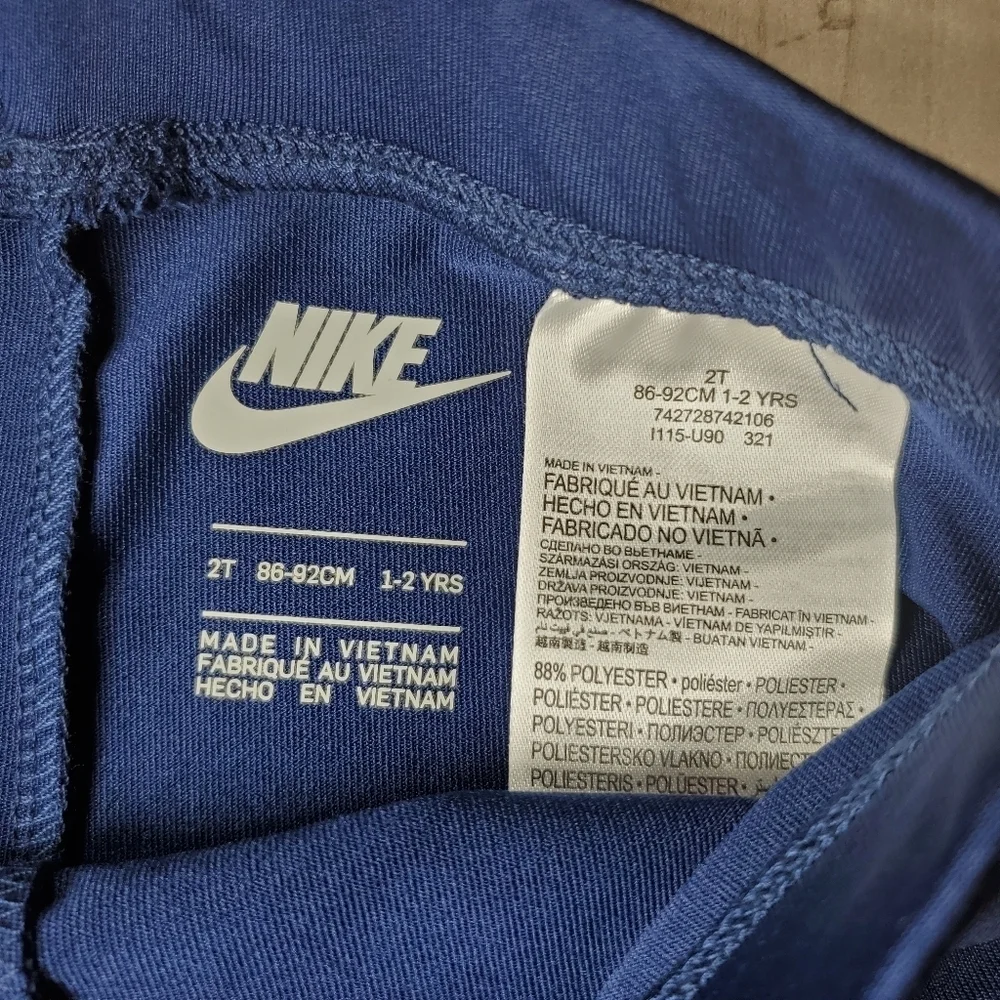 NWT Nike Navy Blue and Neon Orange Size 2T (1-2 Yrs) Toddler Girl Leggings